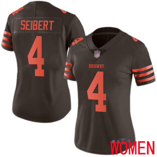 Cleveland Browns Austin Seibert Women Brown Limited Jersey 4 NFL Football Rush Vapor Untouchable